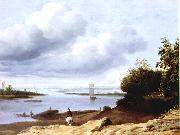 BORSSUM, Anthonie van Extensive River View with a Horseman dgh Germany oil painting reproduction